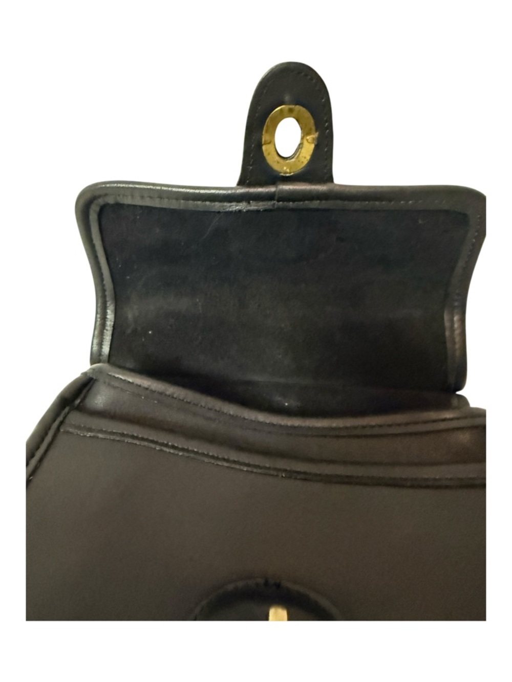 Vintage Coach Murphy Black Leather Crossbody Bag. Style No. 9930. Made in USA - Picture 6 of 16